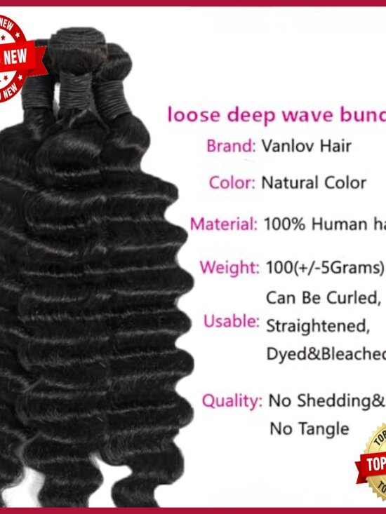 20 22 24 Inch Loose Deep Wave Brazilian Virgin Human Hair Extensions main image 6